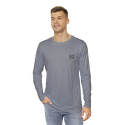 Long Sleeve Fishing Shirt - Grey Saltwater Fish Design