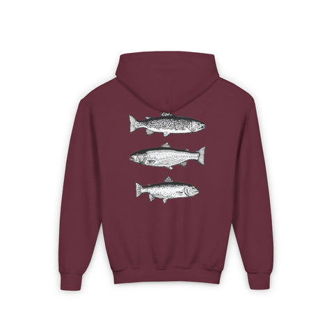 Youth Stack of Fish  Hooded Sweatshirt