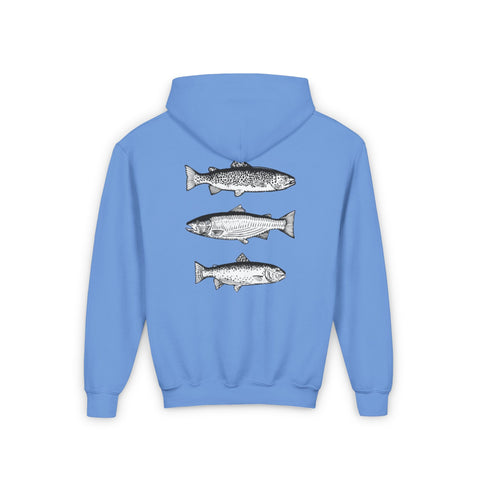 Youth Stack of Fish  Hooded Sweatshirt