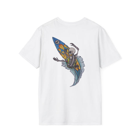 Skeleton Surf Board Softstyle T-Shirt